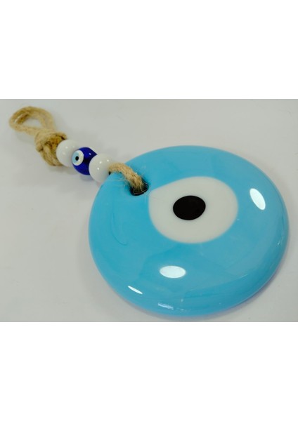 Bebek Mavisi Nazar Boncuğu El Yapımı Cam Nazarlık Duvar Dekoru 7 cm Hediyelik Eşya