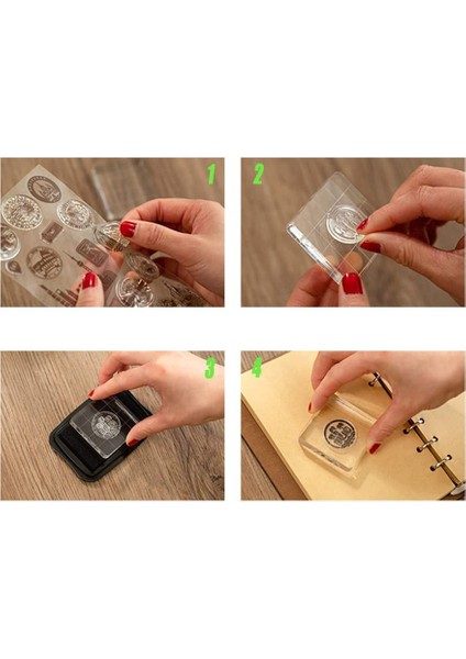 Adet Damga Blokları Akrilik Şeffaf Damgalama Blokları Araçları Scrapbooking El Sanatları Yapımı Için Izgara Çizgileri ile (Yurt Dışından)