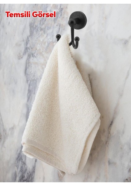 Siyah Renk Metal Sağlam Aparat Bornoz Havlu Asma Askı Banyo Lavabo Çatal Yapışkanlı 2'li Askılık modelleri