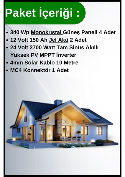 N&d Lighting Bağ Evi Hobi Bahçesi Buzdolabı+Tv+Aydınlatma Solar Paket 10.8 kwp