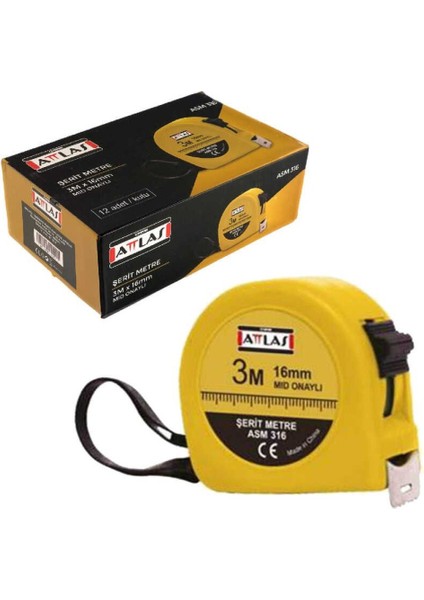 Asm 316 Şerit Metre 3 m x 16 mm