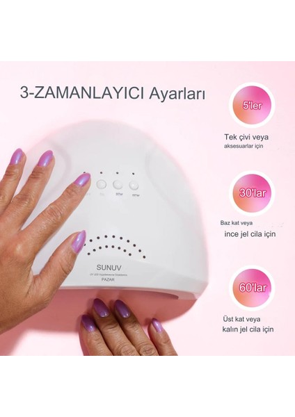 Xolo Sun One Uv Led Yavaş Hızlı Ayarlı 24-48w Profesyonel Usb Girişli Tırnak Kurutucu Protez Tırnak Kalıcı Oje Poly Gel modelleri