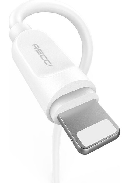 iPhone Şarj Kablosu Recci RCL-P100 City Of Sky Serisi Lightning To Usb-A Data ve Şarj Kablo 1m Beyaz