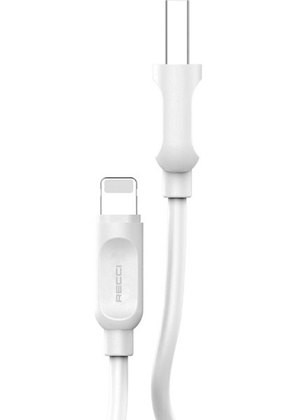 iPhone Şarj Kablosu Recci RCL-P100 City Of Sky Serisi Lightning To Usb-A Data ve Şarj Kablo 1m Beyaz