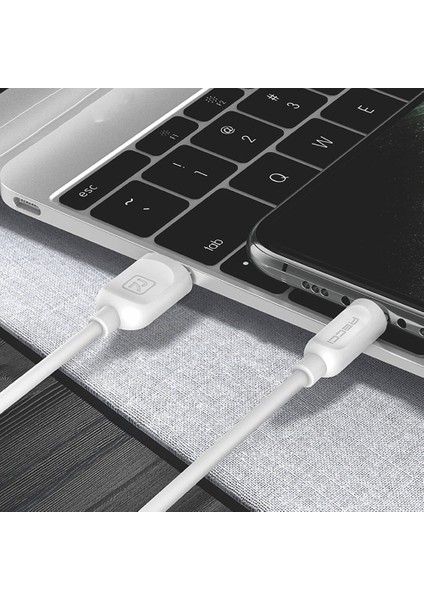 iPhone Şarj Kablosu Recci RCL-P100 City Of Sky Serisi Lightning To Usb-A Data ve Şarj Kablo 1m Beyaz