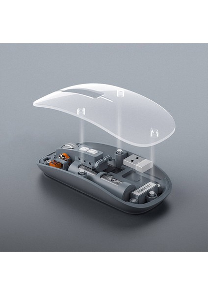 Multimod Kablosuz Mouse Recci RCS-M01 Space Capsule Serisi Şeffaf Tasarımlı Fare Tak Çalıştır