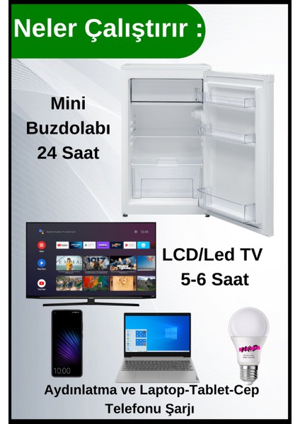 N&D Lighting Bağ Evi Karavan Mini Buzdolabı+Tv+Aydınlatma Solar Paket 5 kwp