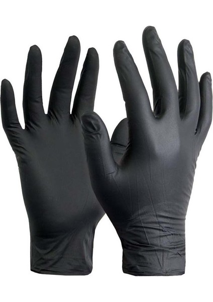 Siyah Nitril Pudrasız + Plus Eldiven Large ( Ekstra Kalın 5 Gram ) 50 ADET