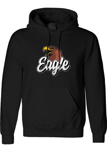 Eagle Scream Tasarım Dijital Baskılı 3 Iplik Şardonlu Unisex Kapüşonlu Hoodie Sweatshirt