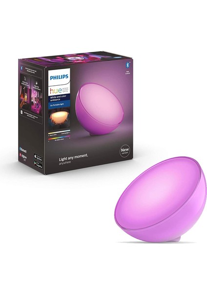 Beyaz ve Renkli Ambiance Bluetooth Özellikli Akıllı Taşınabilir Işık, Alexa ve Google Assistant ile Çalışır (1'li Paket)