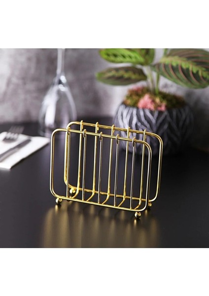 Paslanmaz Gold Dekoratif Ayaklı Peçetelik