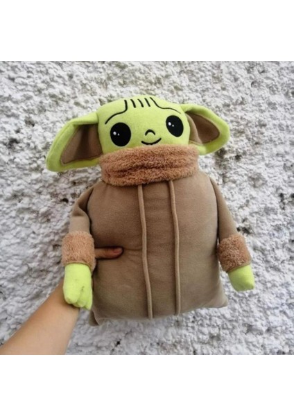 Masho Trend 45 cm Bebek Yoda Peluş Yastık + 28 cm Baby Yoda Yastık - Baby Yoda Peluş - Star Wars Peluş