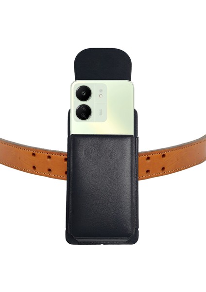 Xiaomi Redmi 13C Kılıf - Kemer Kılıfı - Suni Deri Bele Takılan Kılıf