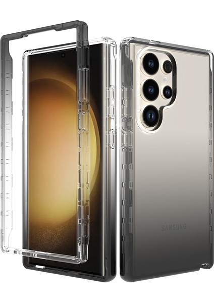 Samsung Galaxy S24 Ultra Damla Dayanıklı Pc+Tpu Clear Gradent Telefon Koruyucu Kabuk (Yurt Dışından)