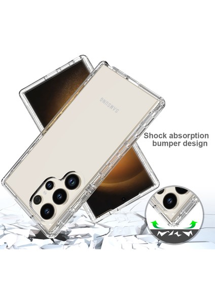 Samsung Galaxy S24 Ultra Damla Dayanıklı Pc+Tpu Clear Gradent Telefon Koruyucu Kabuk (Yurt Dışından)