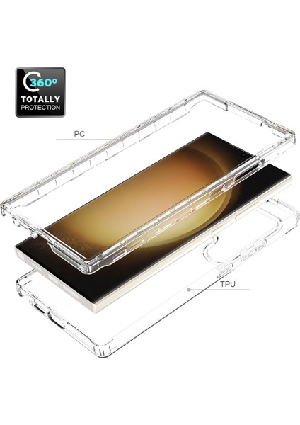Samsung Galaxy S24 Ultra Damla Dayanıklı Pc+Tpu Clear Gradent Telefon Koruyucu Kabuk (Yurt Dışından)