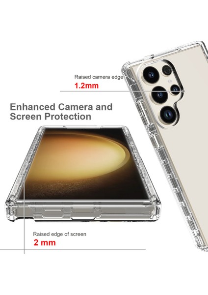 Samsung Galaxy S24 Ultra Damla Dayanıklı Pc+Tpu Clear Gradent Telefon Koruyucu Kabuk (Yurt Dışından)