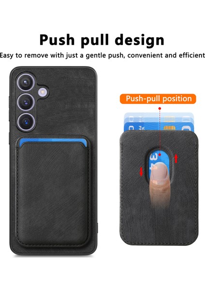 Samsung Galaxy S24+ Söndürülebilir Manyetik Kart Kılıfı Düşüş Kanıtı Telefon Kapağı (Yurt Dışından) indirimleri