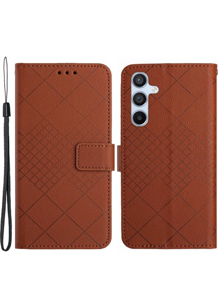 Samsung Galaxy S24+ Deri Kasa Litchi Doku Cüzdan Telefon Kapağı (Yurt Dışından)