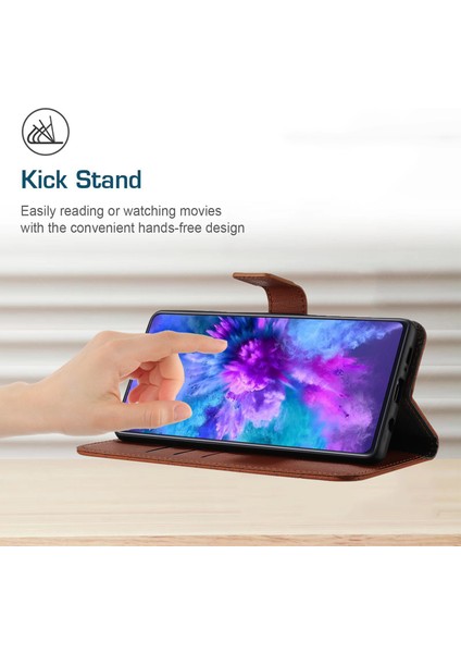 Samsung Galaxy S24+ Deri Kasa Litchi Doku Cüzdan Telefon Kapağı (Yurt Dışından)