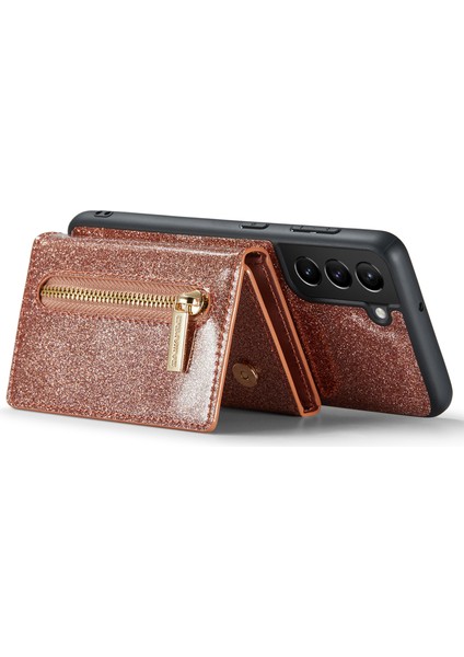 Samsung Galaxy S24+ Söndürülebilir Cüzdanlı Işıltılı Kickstand Kapağı (Yurt Dışından)