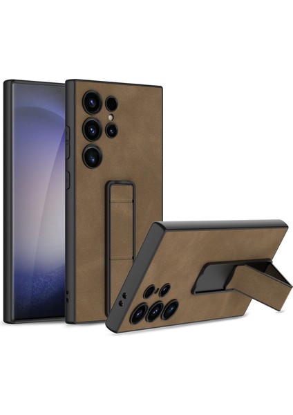 Samsung Galaxy S24 Ultra Cilt Deli Mat Telefon Kılıfı Katlama Kickstand (Yurt Dışından)