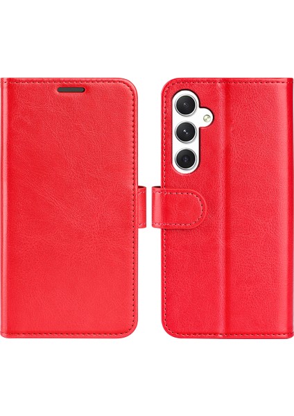 Samsung Galaxy S24+ Çılgın At Dokusu Manyetik Flip Telefon Kapağı (Yurt Dışından)