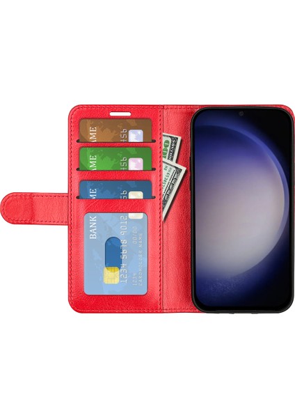 Samsung Galaxy S24+ Çılgın At Dokusu Manyetik Flip Telefon Kapağı (Yurt Dışından)