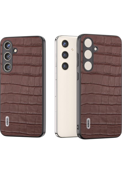 Samsung Galaxy S24+ Inek Deri Telefon Kapağı Timsah Dokusu (Yurt Dışından)