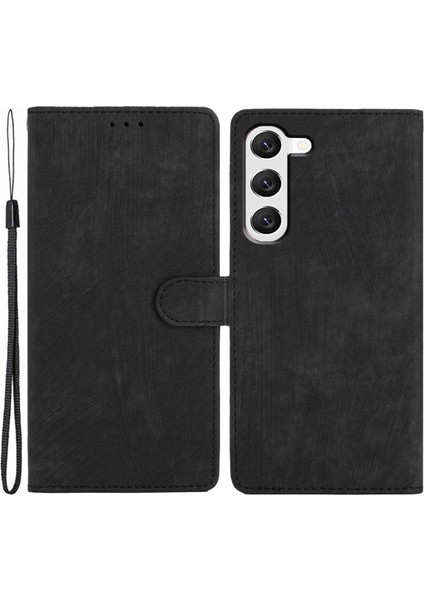 Samsung Galaxy S24+ Düz Renkli Deri Stand Telefon Kapağı (Yurt Dışından)