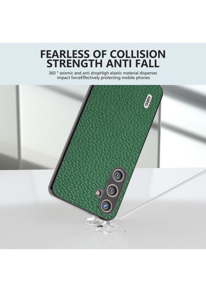 Samsung Galaxy S24+ Cowhide Deri+Pc+Tpu Telefon Kılıfı Litchi Doku Kapağı (Yurt Dışından)