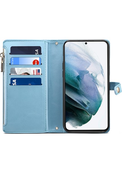 Samsung Galaxy S24+ Rfıd Engelleme Cüzdan Cep Telefonu Deri Kapağı (Yurt Dışından)
