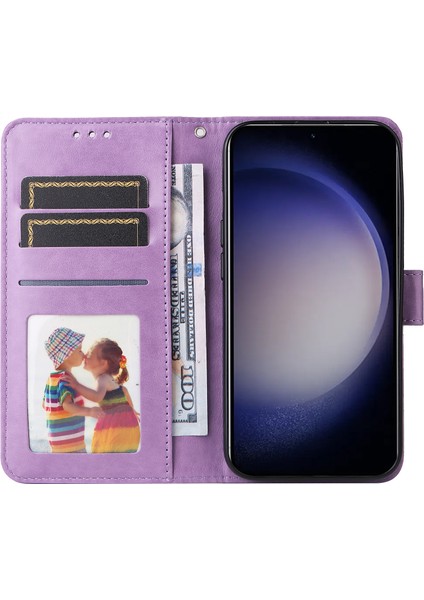 Samsung Galaxy S24+ Pu Deri Stand Cüzdan Ayçiçeği Telefon Kapağı (Yurt Dışından)