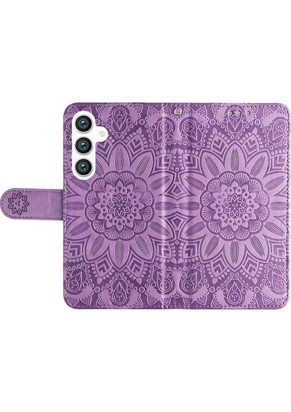 Samsung Galaxy S24+ Pu Deri Stand Cüzdan Ayçiçeği Telefon Kapağı (Yurt Dışından)