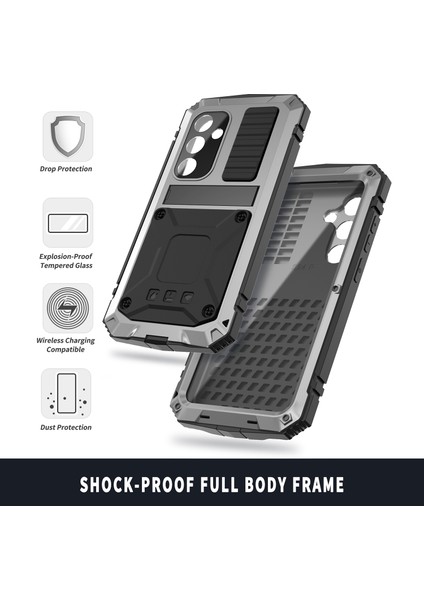 Samsung Galaxy S24+ Kickstand Cover Dahili Temperli Cam Ekran Koruyucu (Yurt Dışından)