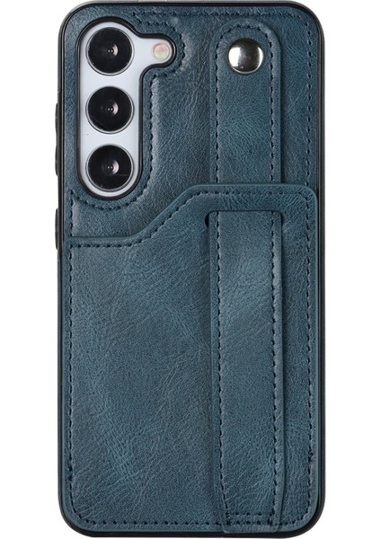 Samsung Galaxy S24+ Retro Pu Deri Kaplamalı Tpu Bilekliği Kickstand Telefon Kabuğu (Yurt Dışından)