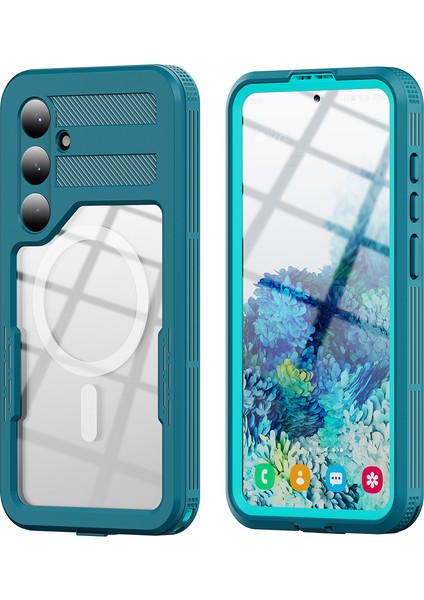 Samsung Galaxy S24+ Manyetik Telefon Kılıfı IP68 Su Geçirmez Şeffaf Arka Kapak (Yurt Dışından)