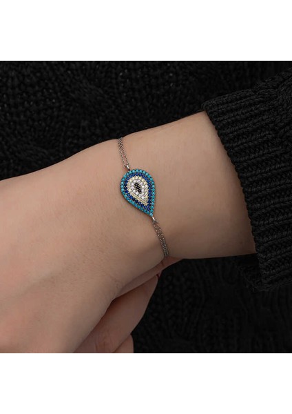 Gümüş Damla Nazar Kadın Bileklik fırsatları