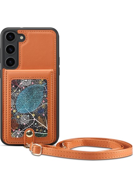 Samsung Galaxy S24 Desen Basılı Kart Tutucu Deri+Tpu Telefon Kapağı (Yurt Dışından)