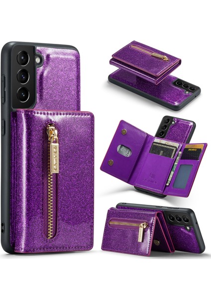 Samsung Galaxy S24 Kickstand Kılıfı Çıkarılabilir Cüzdan Glitter Telefon Kapağı (Yurt Dışından)