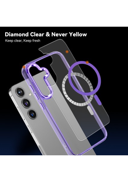 Samsung Galaxy S24 Anti-Cratch Pc + Tpu Magsafe ile Uyumlu Temiz Telefon Kapağı (Yurt Dışından) modelleri