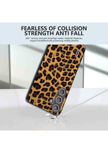 Samsung Galaxy S24 Deri Kaplamalı Pc+Tpu Leopar Desen Telefon Kapağı (Yurt Dışından) fiyatları