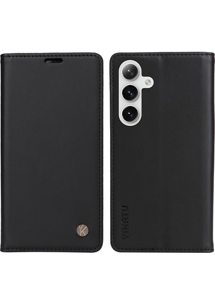 Samsung Galaxy S24+ Manyetik Otomatik Kapanış Deri Telefon Kapağı (Yurt Dışından)