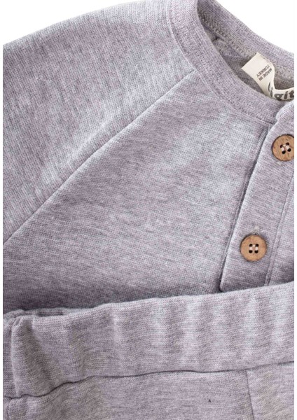 Reglan Kol Patlı Erkek Basıc Takım Gri Melanj modelleri
