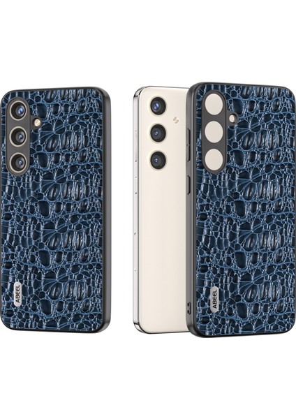 Samsung Galaxy S24 Slim Cover Slip Olmayan Doku ile Gerçek Inek Deri Arka Çantası (Yurt Dışından)