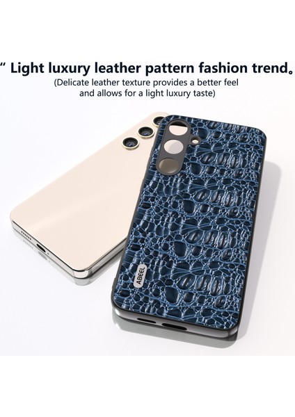 Samsung Galaxy S24 Slim Cover Slip Olmayan Doku ile Gerçek Inek Deri Arka Çantası (Yurt Dışından)