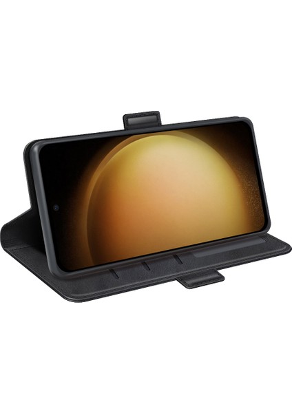 Samsung Galaxy S24+ Çift Manyetik Toka Folio Pu Deri Telefon Kapağı (Yurt Dışından)