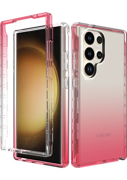 Samsung Galaxy S24 Ultra Damla Dayanıklı Pc+Tpu Clear Gradent Telefon Koruyucu Kabuk (Yurt Dışından)