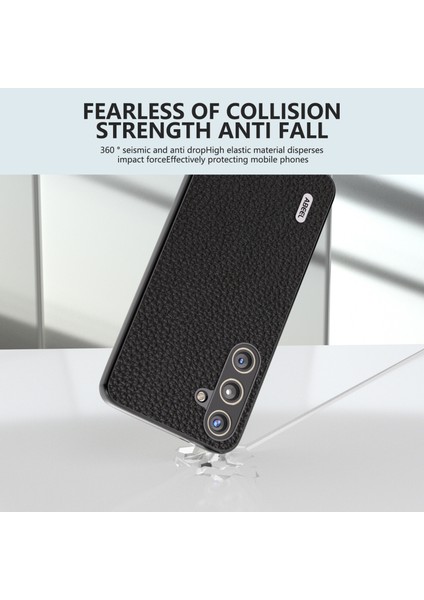 Samsung Galaxy S24+ Cowhide Deri+Pc+Tpu Telefon Kılıfı Litchi Doku Kapağı (Yurt Dışından)