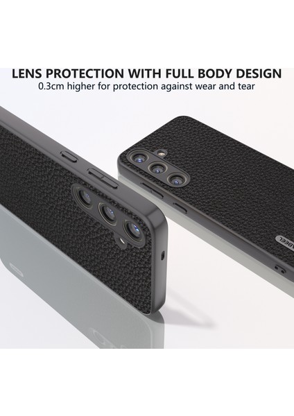 Samsung Galaxy S24+ Cowhide Deri+Pc+Tpu Telefon Kılıfı Litchi Doku Kapağı (Yurt Dışından)